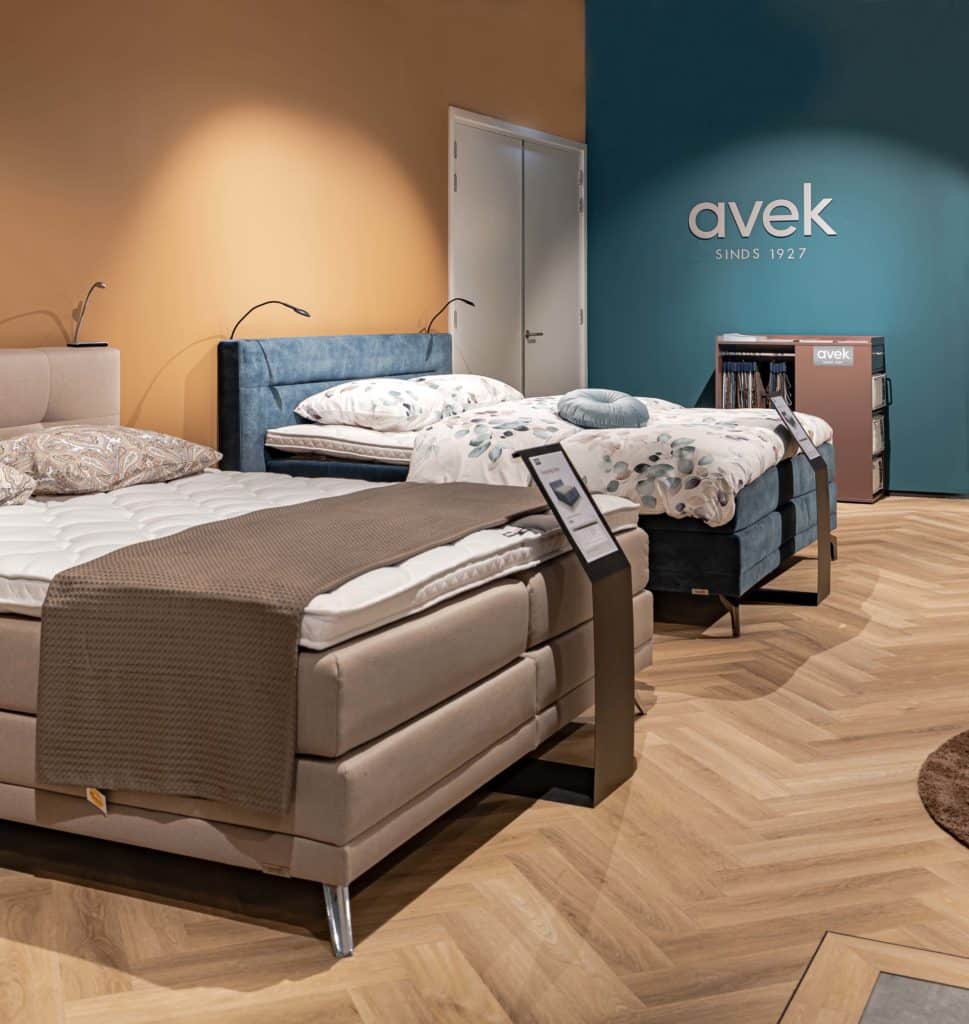 Avek boxspring Noflik, Simmer en Ninety bij Ad Bouw in Uden.